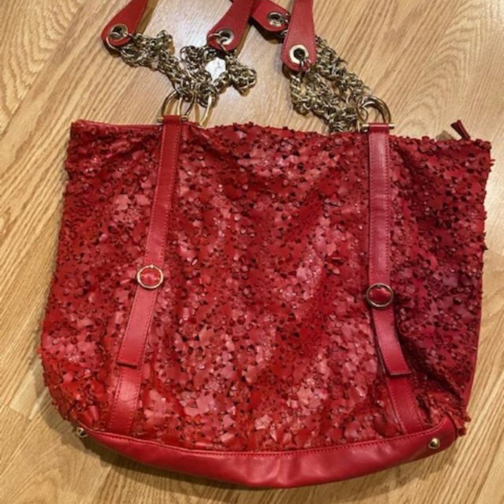Marco Buggiani Red Leather Tote
